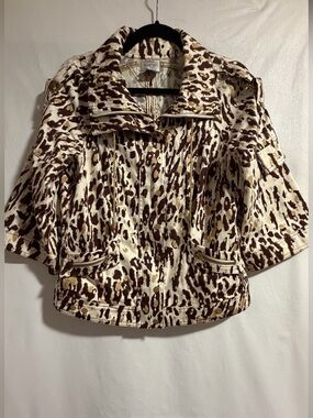 Just be Leopard Print Short Jacket in Brown and Cream